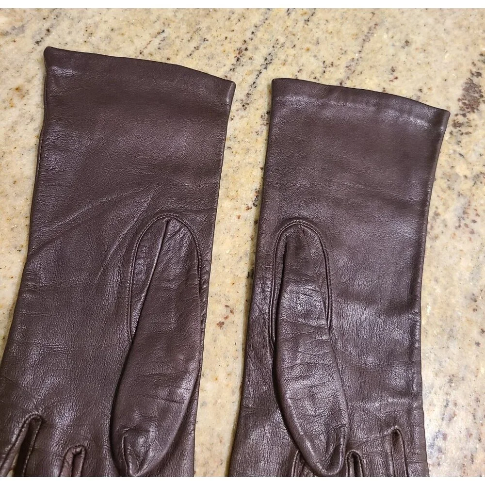 Vintage Womens Size M Brown Soft Leather Formal 10
